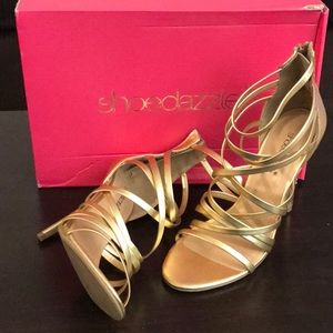 Gold Strappy Heels 7.5